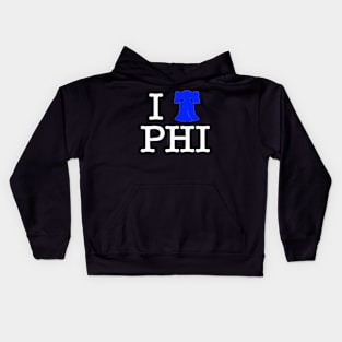 I Liberty Bell Philadelphia T-Shirt (White Lettering) Kids Hoodie